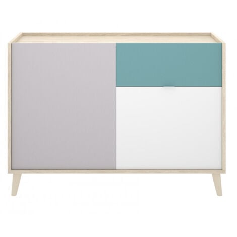Madia 105x43 cm con due ante ed un cassetto multicolore - Cecina