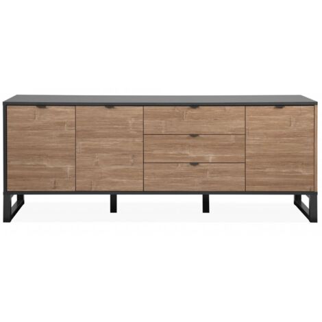 Madia 175x70H cm bamboo e grigio antracite - Asolo