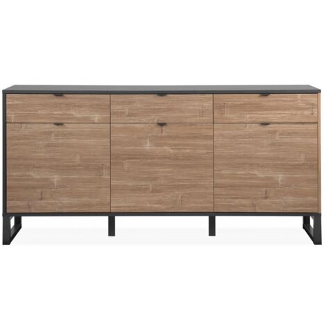 Madia 175x88H cm grigio antracite e bamboo - Asolo