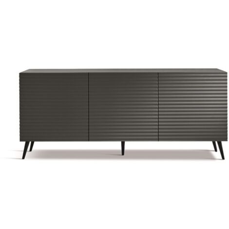 Madia 180 cm in legno Antracite 3 ante - ARISA 5 piedini