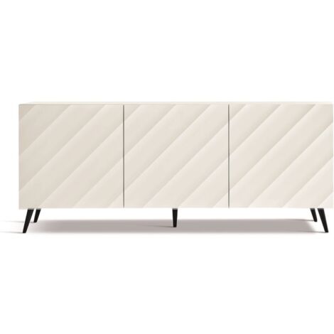 Madia 180 cm in legno Bianco 3 ante e 5 piedini - KALLA