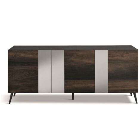 Madia 180 cm in legno Rovere Termico 3 ante con specchio 5 piedini - ROMEO