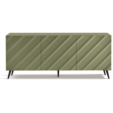 Madia 180 cm in legno Verde 3 ante e 5 piedini - KALLA