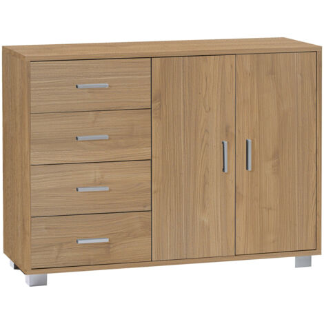 Madia 2 Ante 4 Cassetti 116x86x41 cm Noce Stelvio