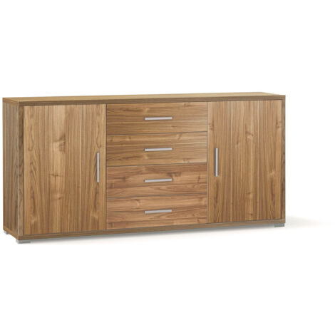 Madia 2 Ante 4 Cassetti 174x84x41 cm Noce Stelvio