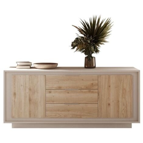 MONTEFIOREDESIGN Madia 2 ante battenti e 3 cassetti linea Eos in finitura Cashmere e Rovere Cadiz