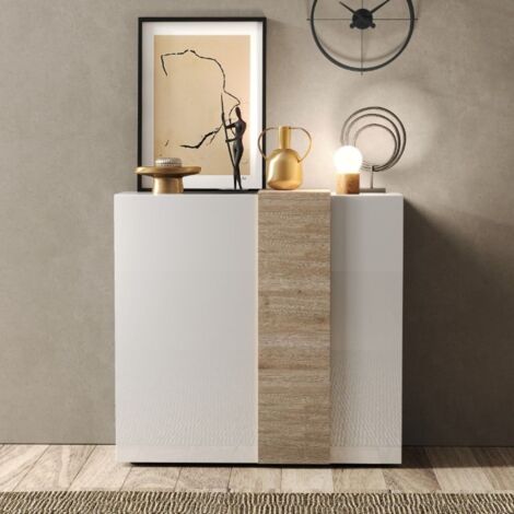 Madia 2 ante linea Olimpo finitura Bianco Lucido e Rovere Kadiz