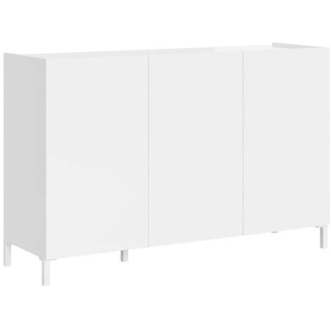 Madia 3 ante 130x40x84 cm Solaria bianco lucido