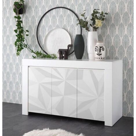 Madia 3 ante linea Clear Fancy in Bianco Opaco serigrafata PRISMA