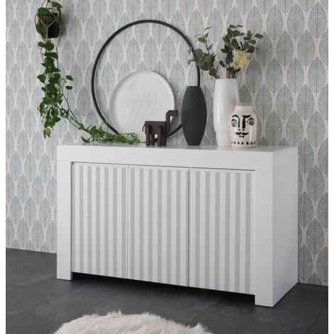 Madia 3 ante linea Clear in Bianco Opaco con ante serigrafate