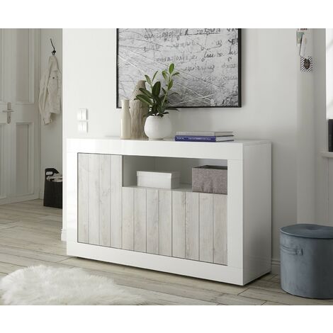 Credenza di design con 3 ante Bianco laccato COMETE