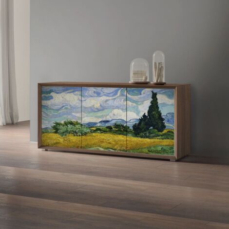 Madia 3 ante Tilt "Campo di grano con cipressi, Vincent van Gogh" linea ARTE