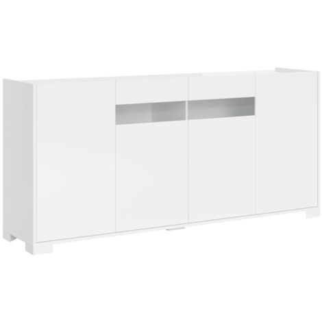 Madia 4 ante 174x40x81 cm - RIFLESSO - Colore: Bianco Lucido