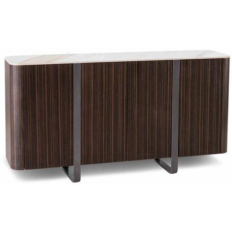 Madia 4 Ante 40x160x85 cm in Ceramica Marmo Andromeda Calacatta Oro