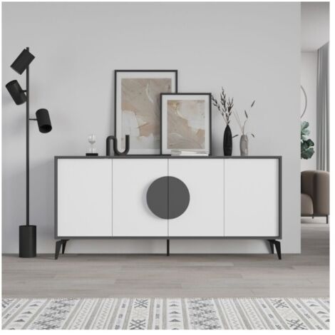 Madia 4 ante Gora180 colore antracite e bianco 180x35,6x82