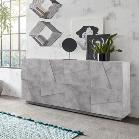 MONTEFIOREDESIGN Madia 4 ante linea Rombo in finitura Cemento