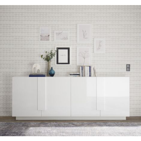 Madia 4 ante linea Sax in finitura Bianco Lucido