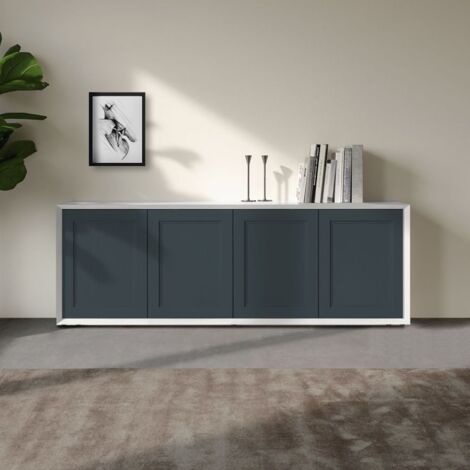 Madia  4 ante linea Tilt CLASSIC in finitura bianco frassino nuvola e navy