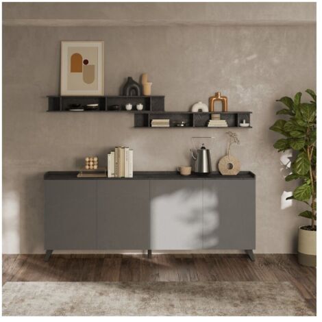 Madia 4 ante Polan 241x42x99h colore ardesia piombo