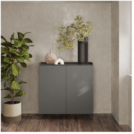 Madia alta 2 ante Polan 121x42x126h colore ardesia piombo