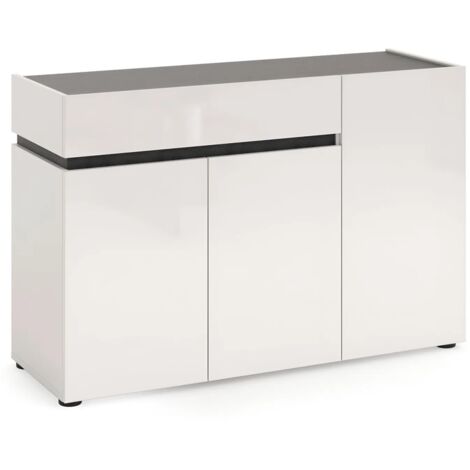 Madia Bianca 120x42x80 cm con 3 Ante e Cassetto Soft-Close