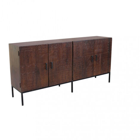 Madia con decoro 4 ante in Legno Metallo cm 180x40x85 - BRODY