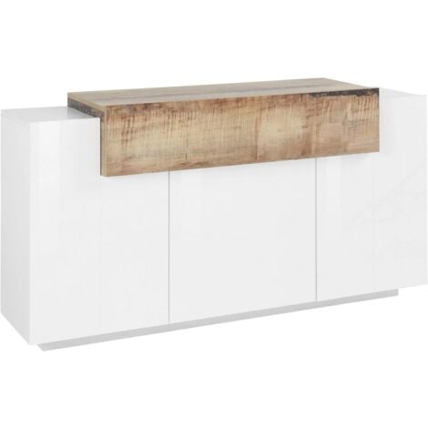 Madia Credenza 3 Bianco Acero Ante 160x45x85 cm