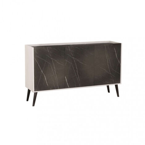 Madia da Soggiorno in Legno Credenza da Ingresso 3 Ante Antracite e Pino