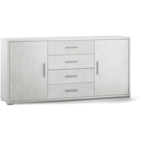 Madia due ante quattro cassetti Bianco Ossido 174x41x h84 cm