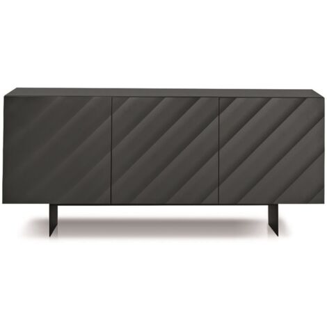 Madia in legno 180 cm 3 ante Antracite 2 piedini - KALLA
