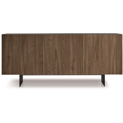 Madia in legno 180 cm 3 ante Antracite e teak con 2 piedini - RONDA
