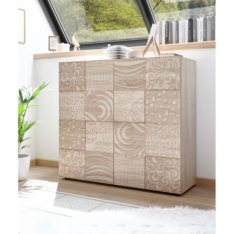 Madia India 2 ante in rovere serigrafato - rovere naturale