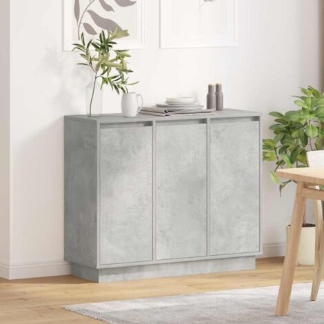 Madia LED Grigio cemento 90 x 32 x 75 cm Legno multistrato vidaXL