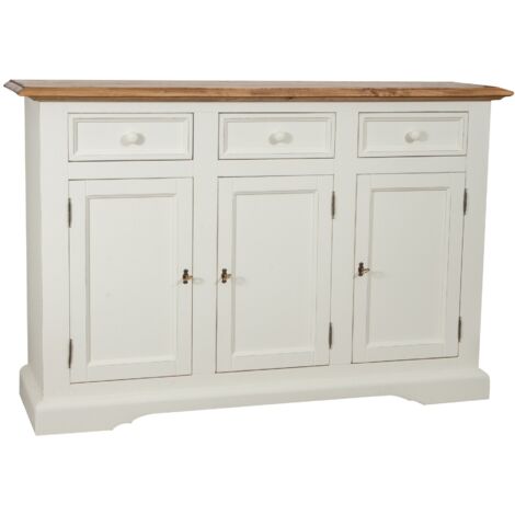 Madia legno massello 156x45x103 cm Madia bianca Spaziosa madia soggiorno Credenza soggiorno e cucina Credenza legno massello