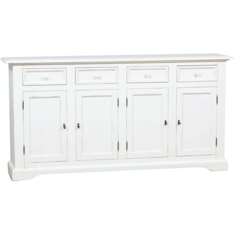 Madia legno massello 202x103x45 cm Madia bianca Spaziosa madia soggiorno Credenza soggiorno e cucina Credenza legno massello