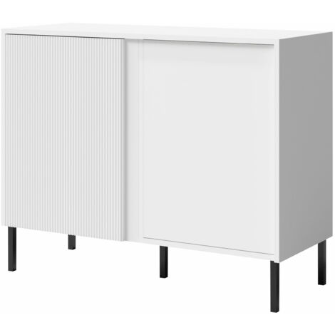 MOBILIER1 Madia Toledo K103, Bianco, 80x100cm, Il numero di porte: 041cm, Pannello di fibra a media densità, Truciolare laminato
