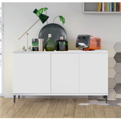 Madia moderna 3 ante Cloe Bianco opco con piedini 15 colorazioni