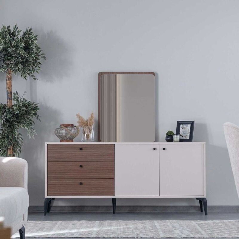 Madia 2 ante e 3 cassetti Piedra colore beige e