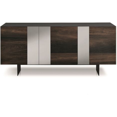 Madia ROMEO a 3 ante in Rovere Termico con inserti specchio e 2 piedini