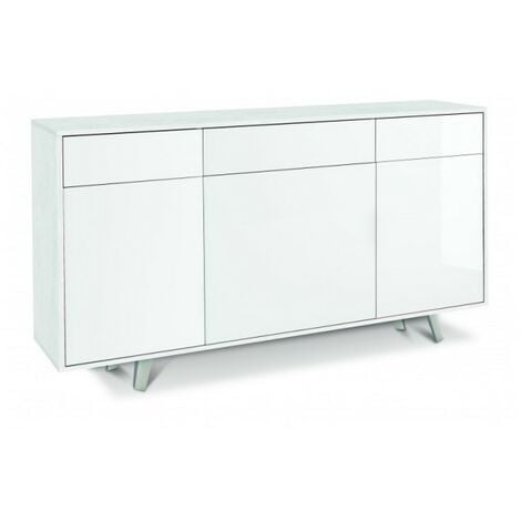 Madia tre ante tre cassetti Bianco Ossido Lucido 164x41x h92 cm