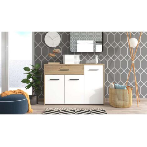 Madia Tripla Anta in Rovere e Bianco - Stile Minimal e Pratica