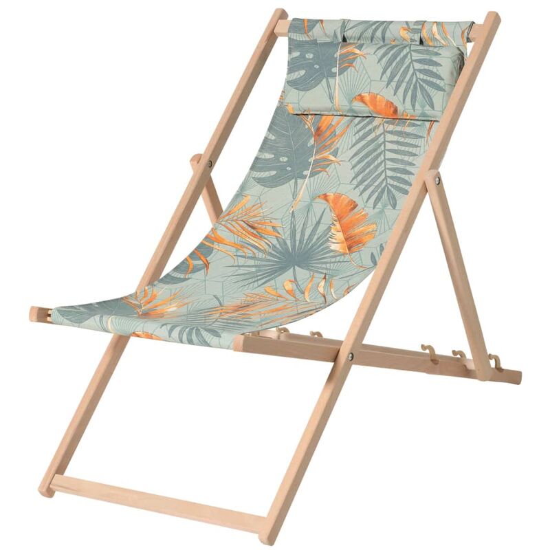 Madison Chaise de plage en bois Dotan Bleu et orange