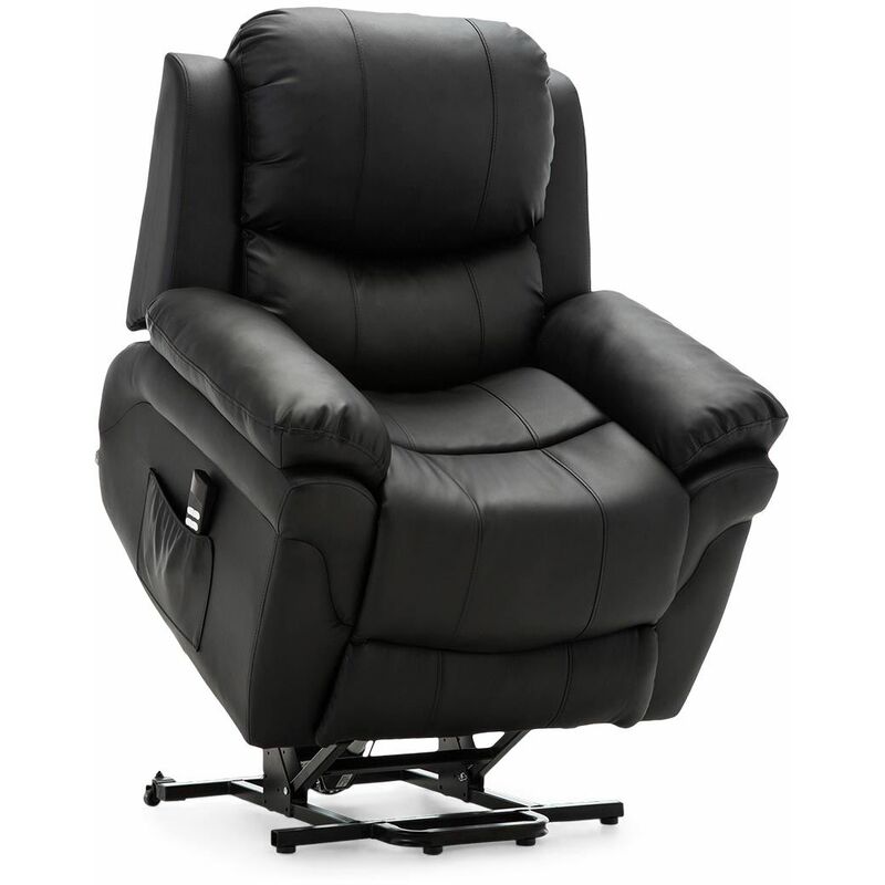 Madison Black Dual Rise Leather Recliner
