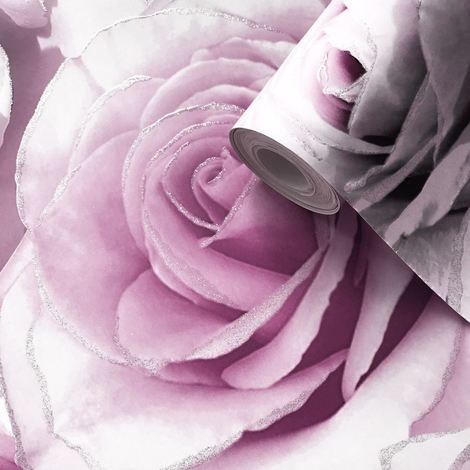 Madison Glitter Wallpaper Sparkle Flower Floral Rose Petals Blown Vinyl Muriva