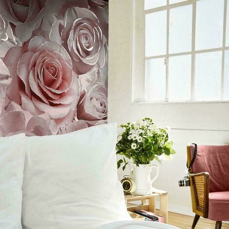 Madison Glitter Wallpaper Sparkle Flower Floral Rose Petals Blown Vinyl Muriva