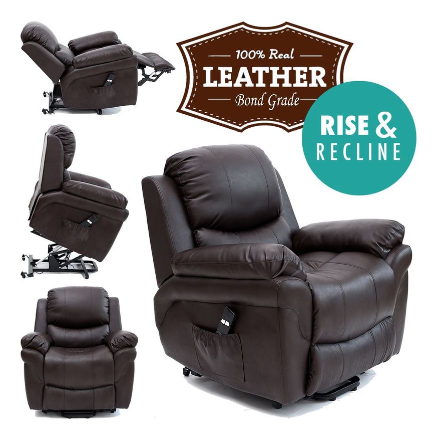 Madison Riserec Brown Leather Recliner