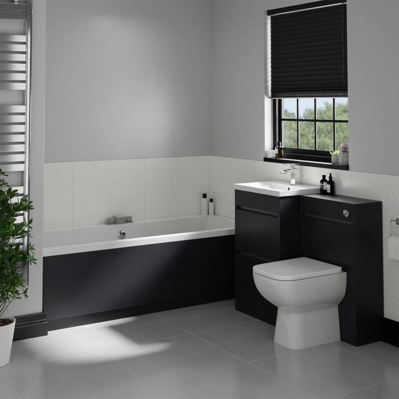 Wholesale Domestic Madrid 1700mm Straight Bath Designer Bathroom Suite