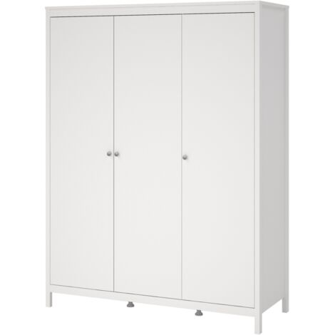 Madrid Kleiderschrank 3 Türen weiß.