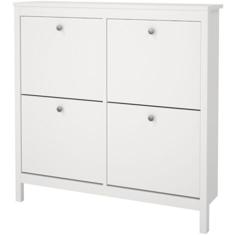 Madrid Schuhschrank 4 Klaptüren weiß.
