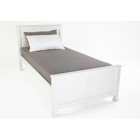 Madrid Solid Wooden White Bed Frame (Frame Only) - 3FT Single